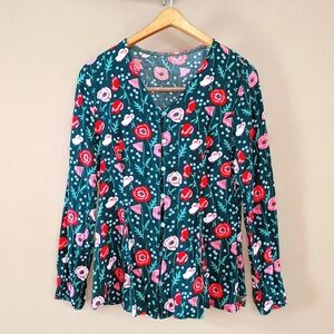Women's green floral button-up blouse Matilda Jane